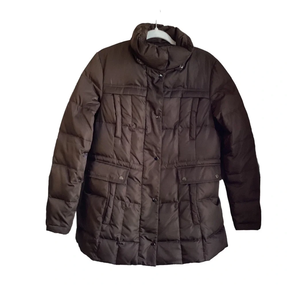 Jones New York Women’s Brown Puffy Coat. Size M - Picture 1 of 10
